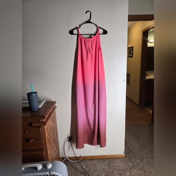 Pink Halter Sundress Maxi for Cocktail - Picture 1 of 4